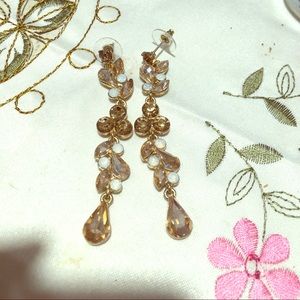 Yellow and blue opal color earrings